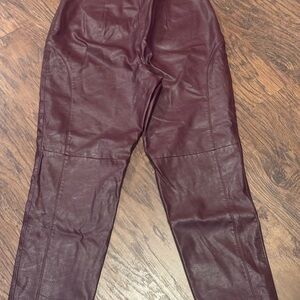 Burgundy Leather Pants